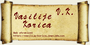 Vasilije Korica vizit kartica